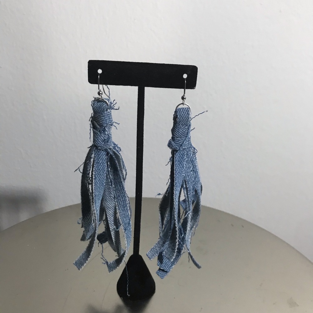 Denim Wrap Earrings